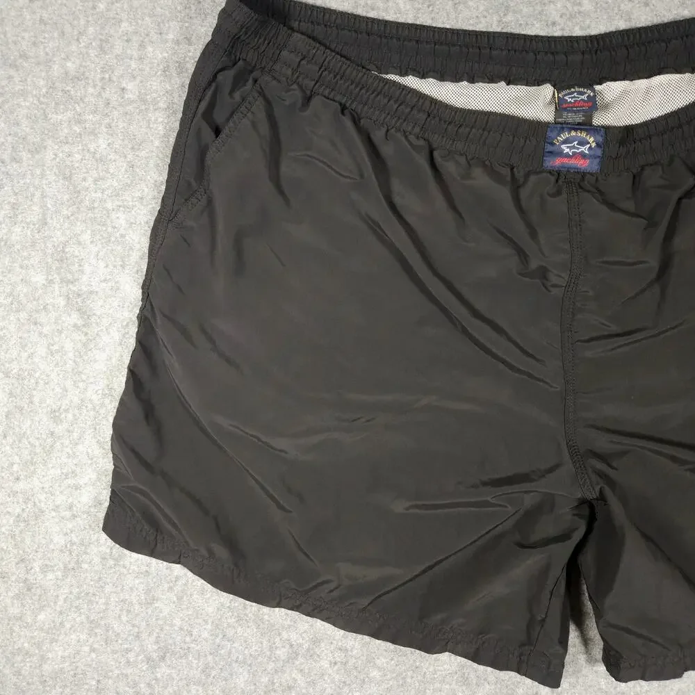 Paul & Shark Yachting Swim Shorts Men 2XL Black Made In Italy Maritime Large